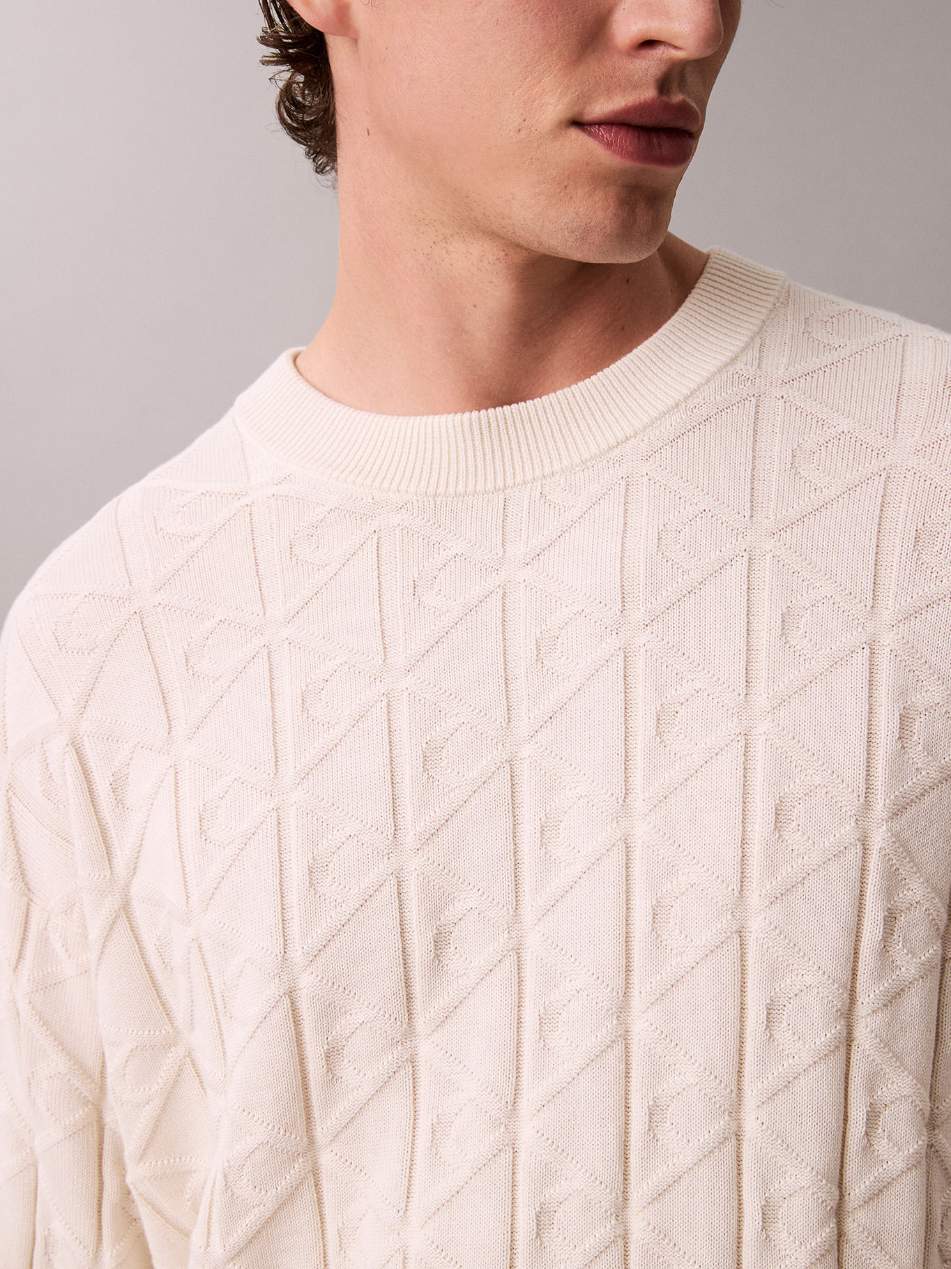 Sweater de algodón en jacquard de logo — imagen 2